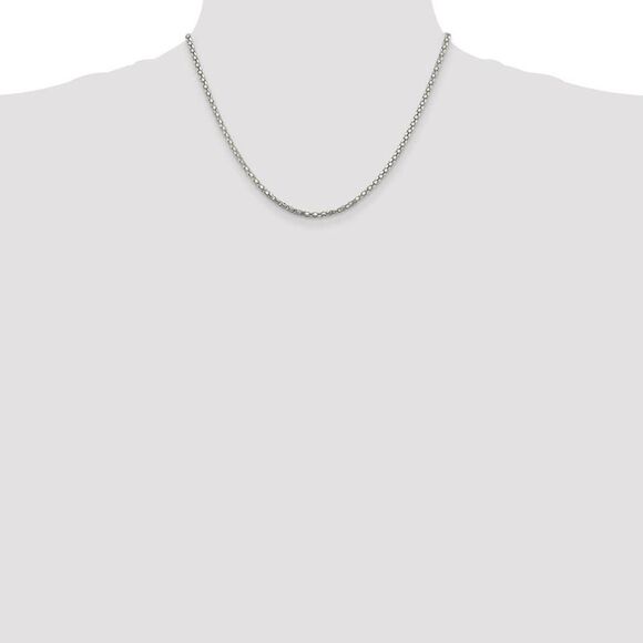 2.5mm Sterling Silver Solid Popcorn Mesh Chain Necklace, 18 Inch - Picture 3 of 8